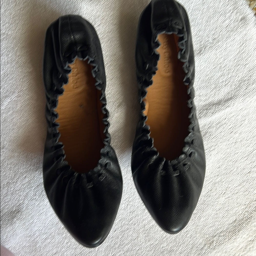 See By Chloe Black Leather Flats